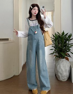 631515 孕婦褲 青春活力韓版牛仔吊帶褲 M-XXL NT.690
