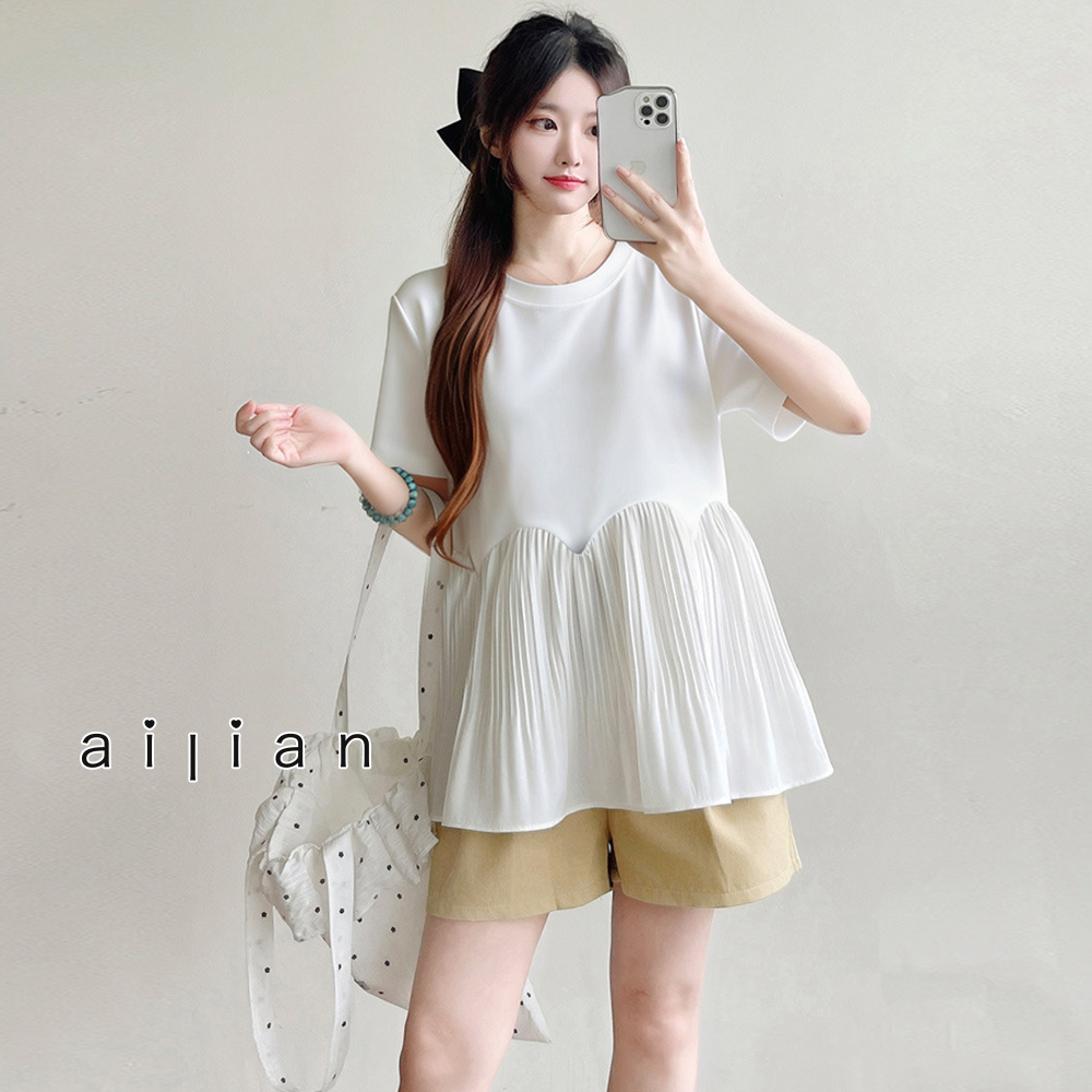 642418 孕婦裝 韓系俏皮顯瘦百搭娃娃裝上衣 $490