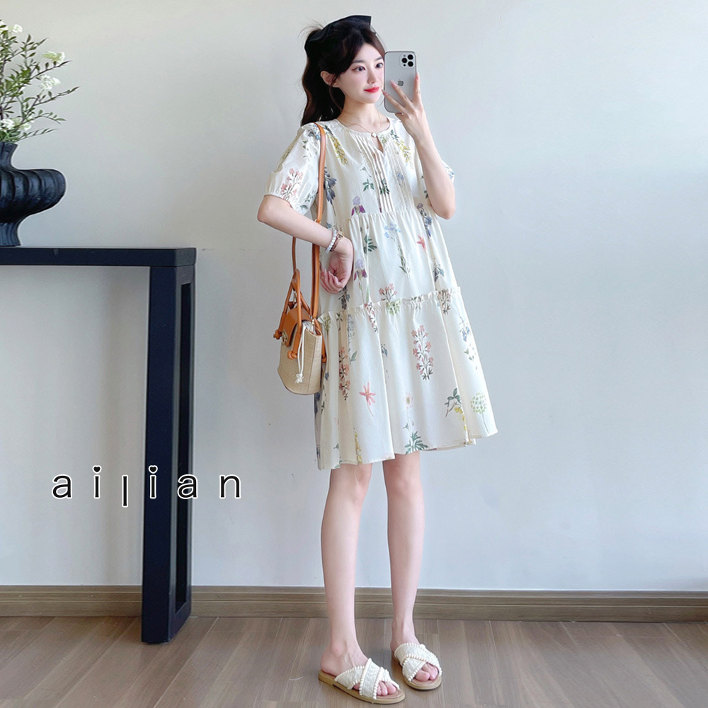 652344 孕婦裝 法式溫柔印花顯瘦洋裝 $690