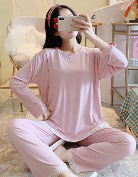 670946 哺乳衣 輕薄舒適吸汗透氣莫代爾素色哺乳睡衣套裝 NT.590