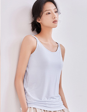 670961 哺乳衣 寬鬆柔棉前開扣調節附胸墊哺乳吊帶背心M-XL NT.390